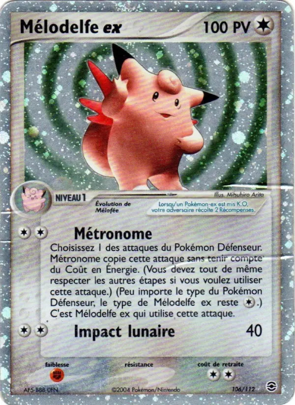 Mélodelfe ex — Carte Pokémon 106 EX Rouge Feu & Vert Feuille