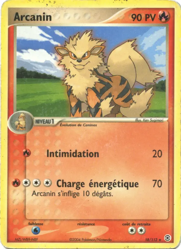 Arcanin — Carte Pokémon 18 EX Rouge Feu & Vert Feuille