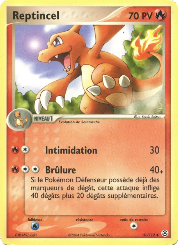 Reptincel — Carte Pokémon 31 EX Rouge Feu & Vert Feuille