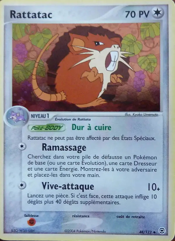Rattatac — Carte Pokémon 48 EX Rouge Feu & Vert Feuille