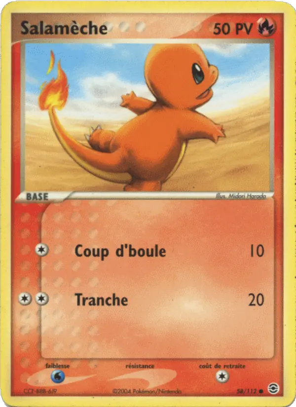 Salamèche — Carte Pokémon 58 EX Rouge Feu & Vert Feuille