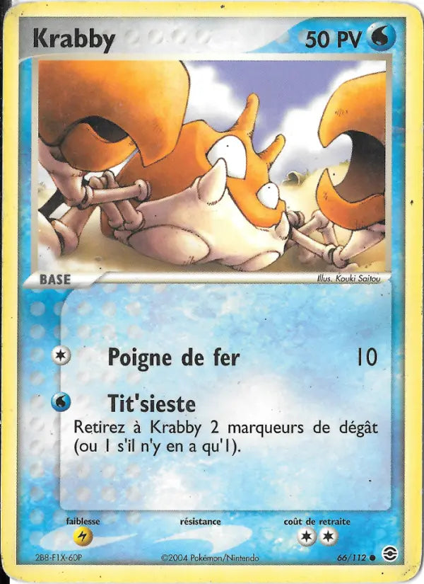 Krabby — Carte Pokémon 66 EX Rouge Feu & Vert Feuille