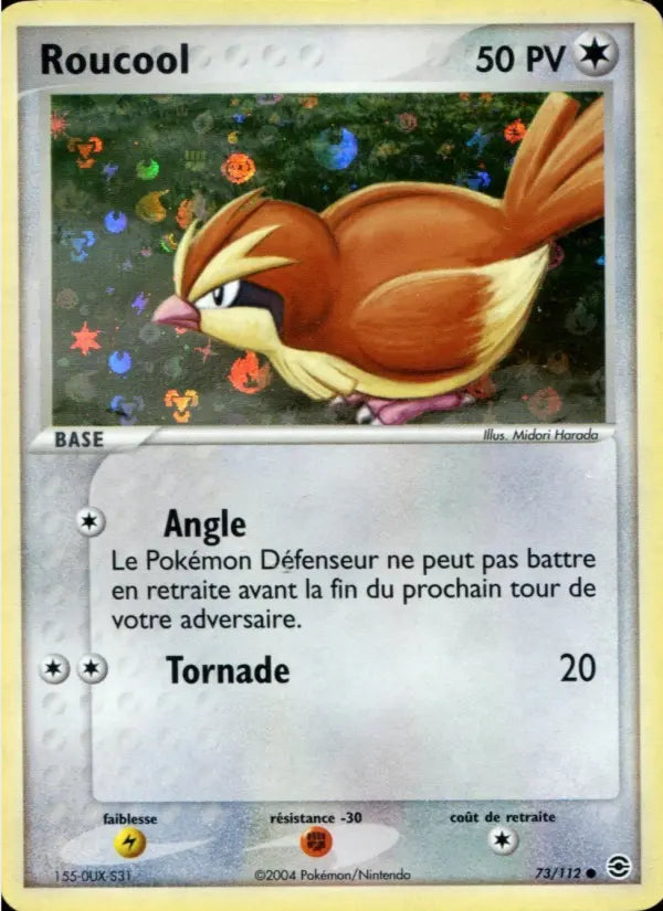 Roucool — Carte Pokémon 73 EX Rouge Feu & Vert Feuille