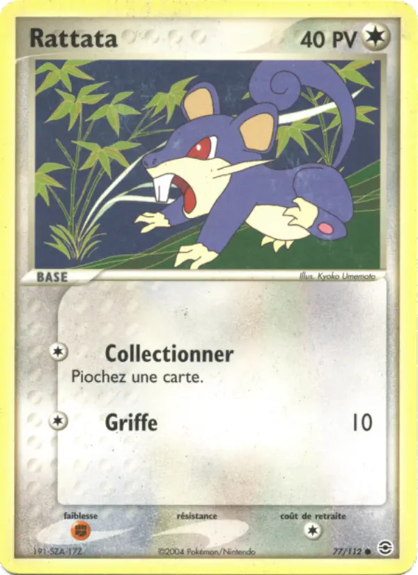 Rattata — Carte Pokémon 77 EX Rouge Feu & Vert Feuille