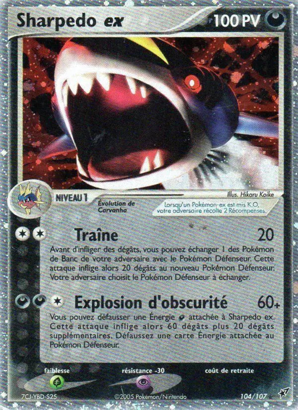 Sharpedo ex — Carte Pokémon 104 EX Deoxys
