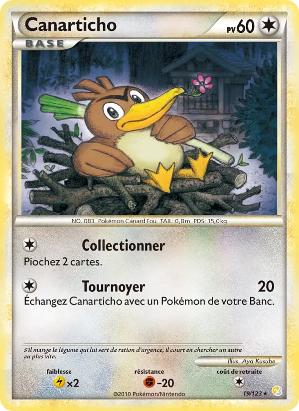 Canarticho — Carte Pokémon 19 HeartGold SoulSilver