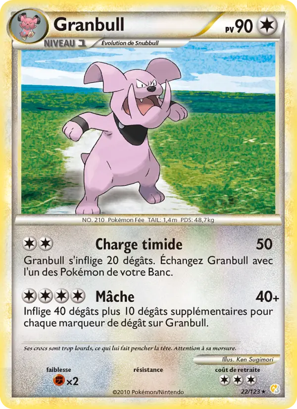Granbull — Carte Pokémon 22 HeartGold SoulSilver