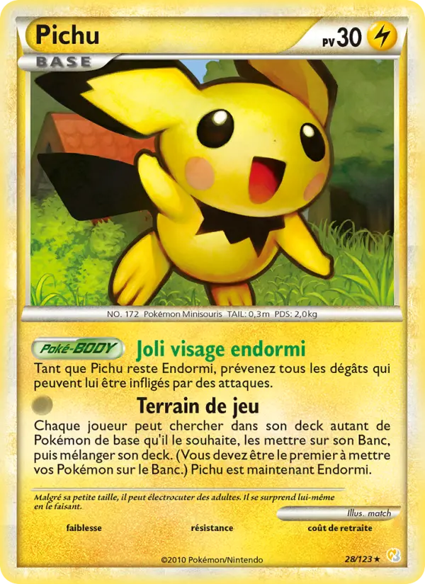 Pichu — Carte Pokémon 28 HeartGold SoulSilver