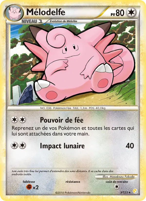 Mélodelfe — Carte Pokémon 3 HeartGold SoulSilver