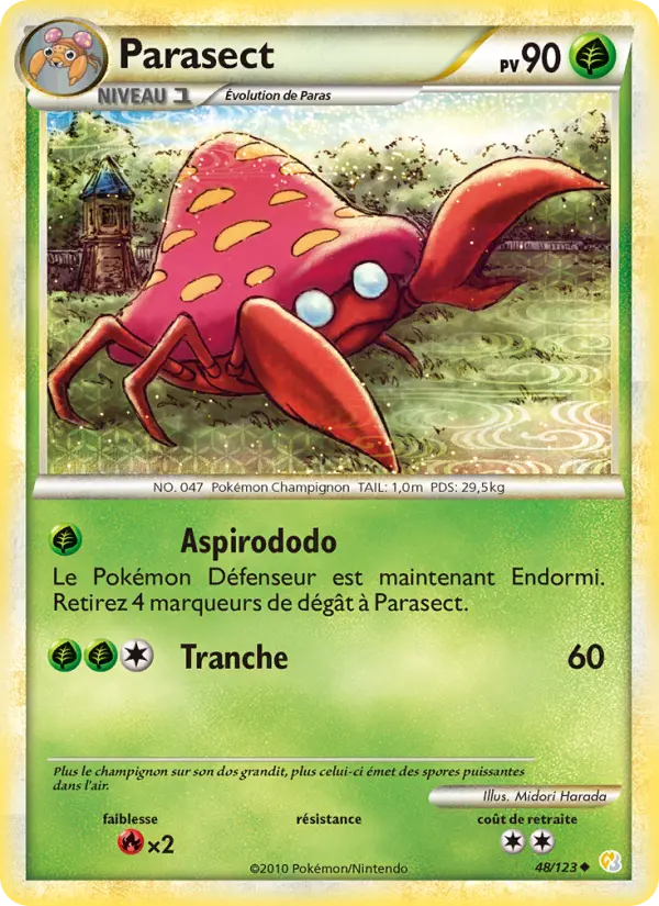 Parasect — Carte Pokémon 48 HeartGold SoulSilver