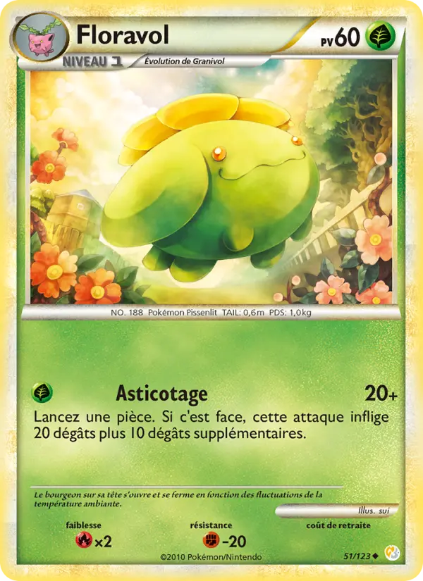 Floravol — Carte Pokémon 51 HeartGold SoulSilver