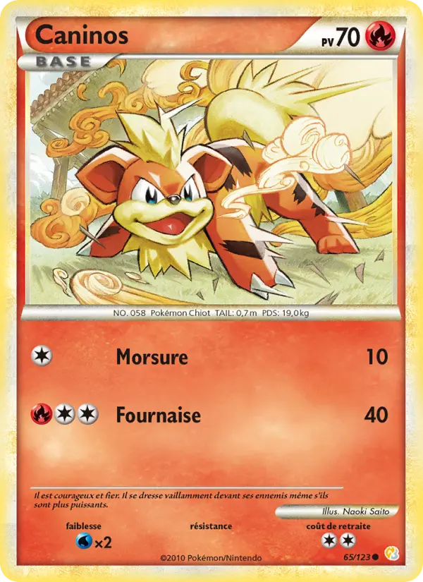 Caninos — Carte Pokémon 65 HeartGold SoulSilver