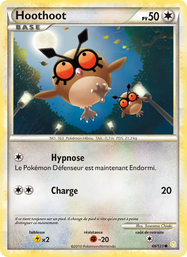 Hoothoot — Carte Pokémon 66 HeartGold SoulSilver