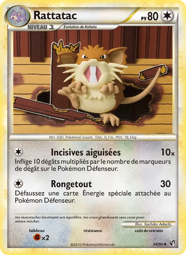 Rattatac — Carte Pokémon 34 Indomptable