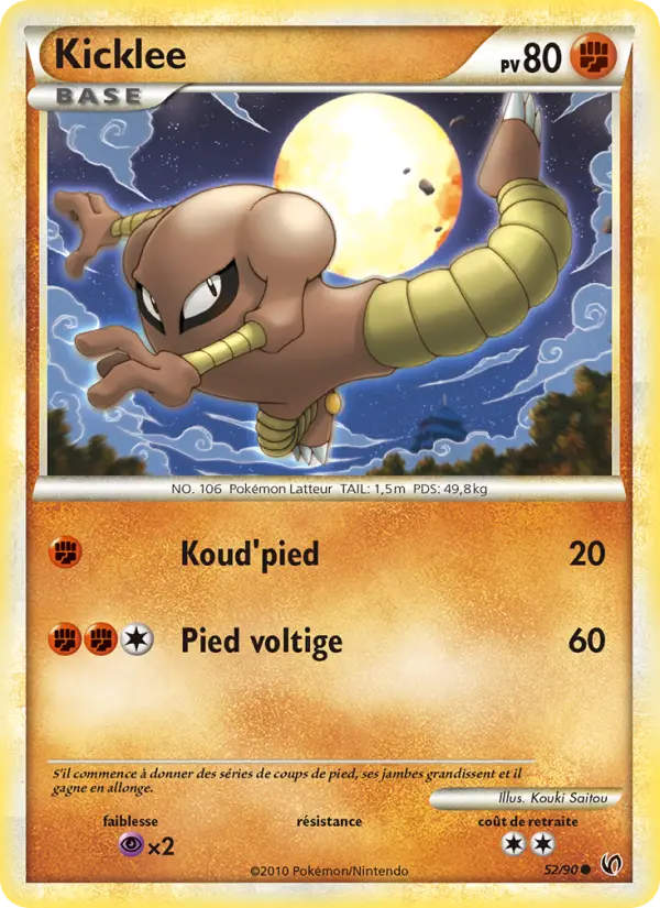 Kicklee — Carte Pokémon 52 Indomptable