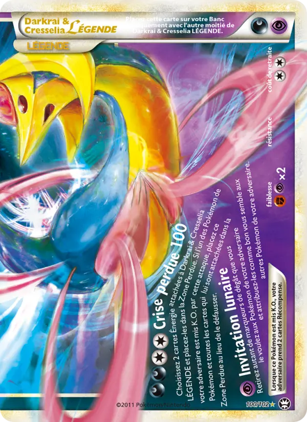 Darkrai & Cresselia LÉGENDE — Carte Pokémon 100 Triomphant