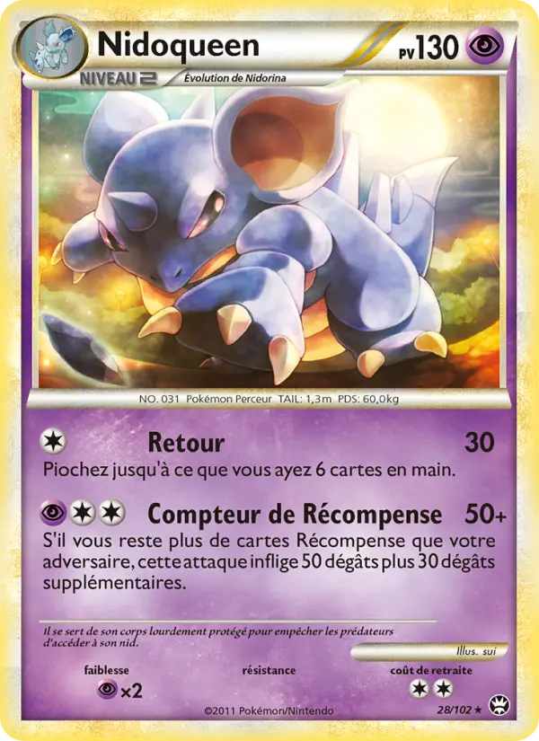 Nidoqueen — Carte Pokémon 28 Triomphant