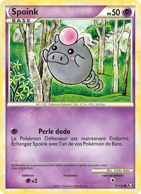 Spoink — Carte Pokémon 77 Triomphant