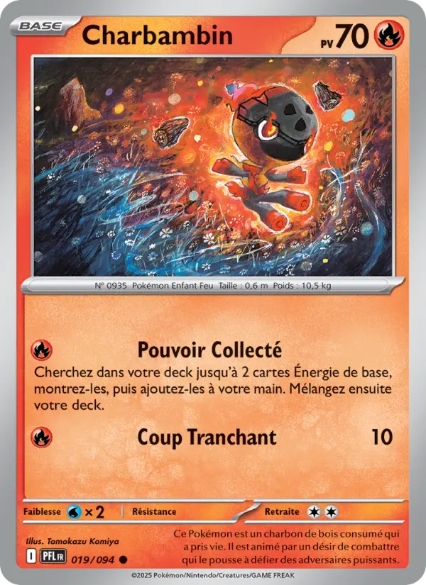 Charbambin — Carte Pokémon 019 Flammes Fantasmagoriques