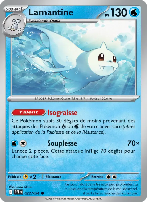 Lamantine — Carte Pokémon 022 Flammes Fantasmagoriques