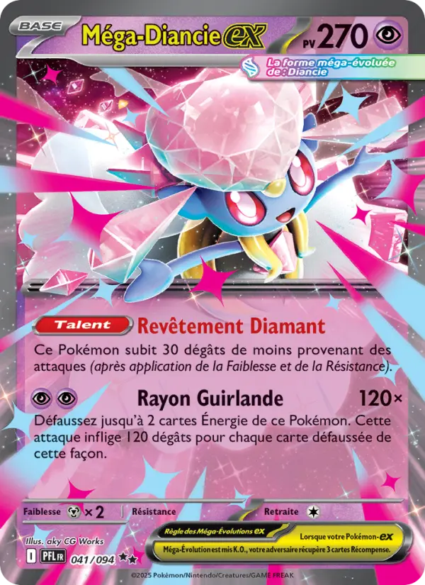 Méga-Diancie-ex — Carte Pokémon 041 Flammes Fantasmagoriques