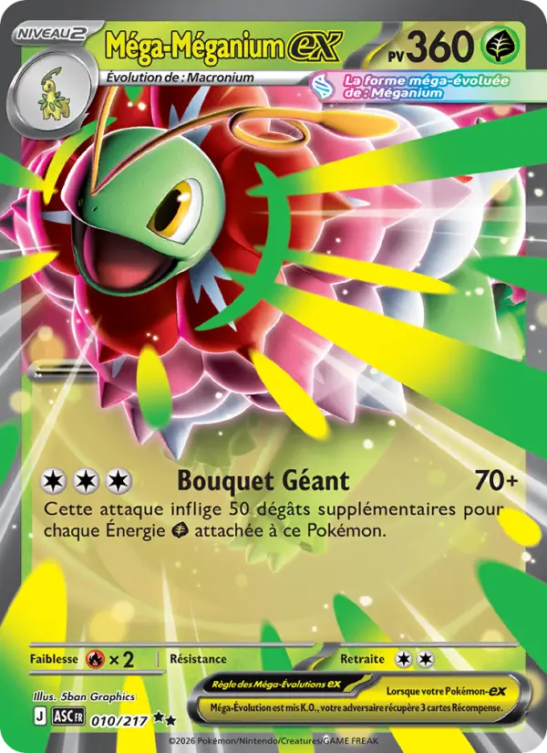 Méga-Méganium-ex — Carte Pokémon 010 Héros Transcendants