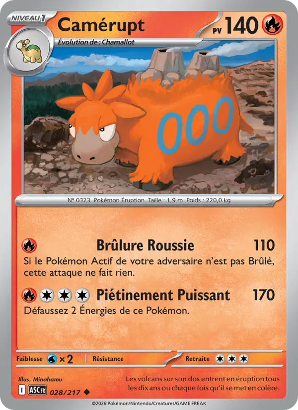 Camérupt — Carte Pokémon 028 Héros Transcendants