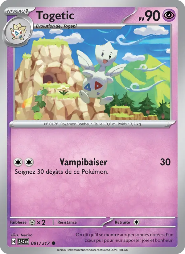 Togetic — Carte Pokémon 081 Héros Transcendants