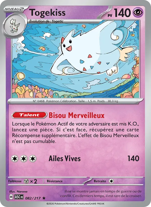 Togekiss — Carte Pokémon 082 Héros Transcendants