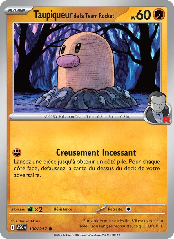 Taupiqueur de la Team Rocket — Carte Pokémon 100 Héros Transcendants