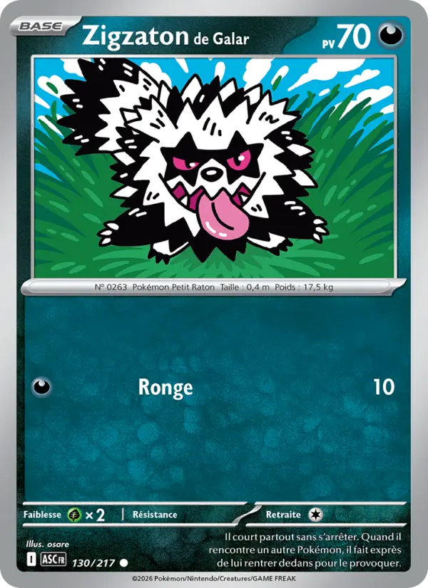 Zigzaton de Galar — Carte Pokémon 130 Héros Transcendants