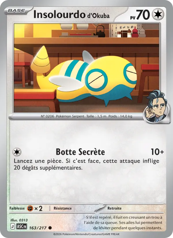 Insolourdo d'Okuba — Carte Pokémon 163 Héros Transcendants