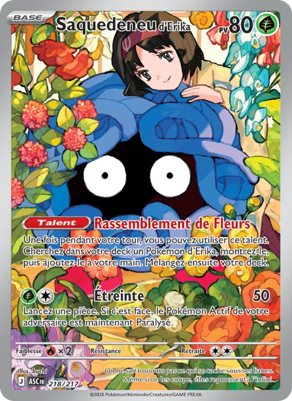 Saquedeneu d'Erika — Carte Pokémon 218 Héros Transcendants