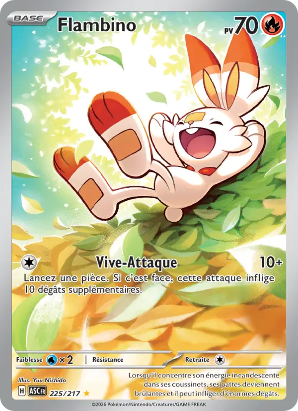 Flambino — Carte Pokémon 225 Héros Transcendants