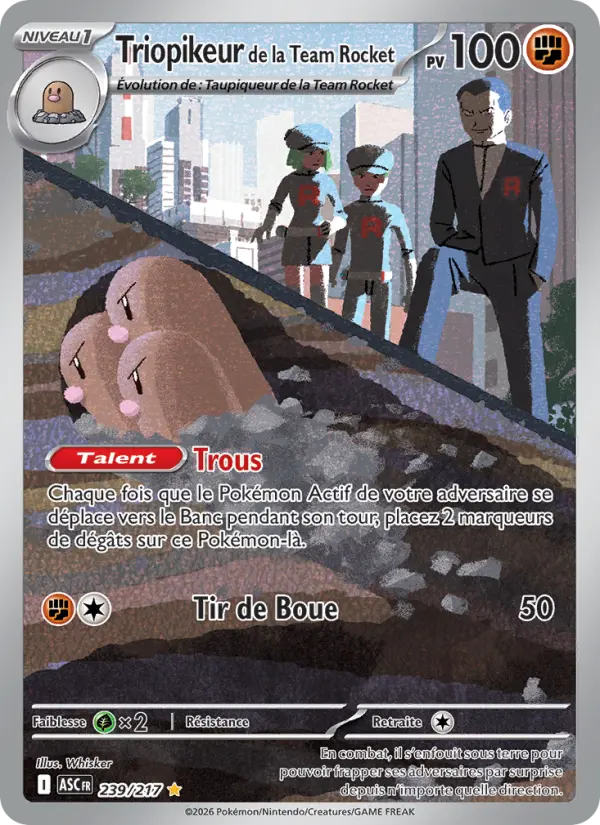 Triopikeur de la Team Rocket — Carte Pokémon 239 Héros Transcendants