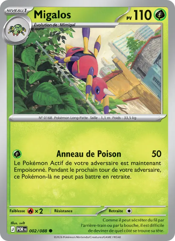 002/088 - Migalos — Carte Pokémon ME03 PlayShop