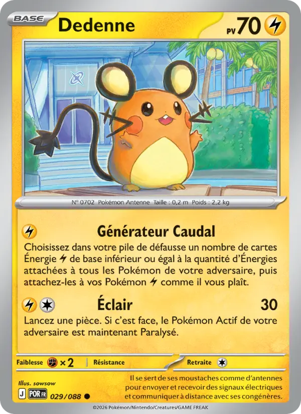 029/088 - Dedenne — Carte Pokémon ME03 PlayShop