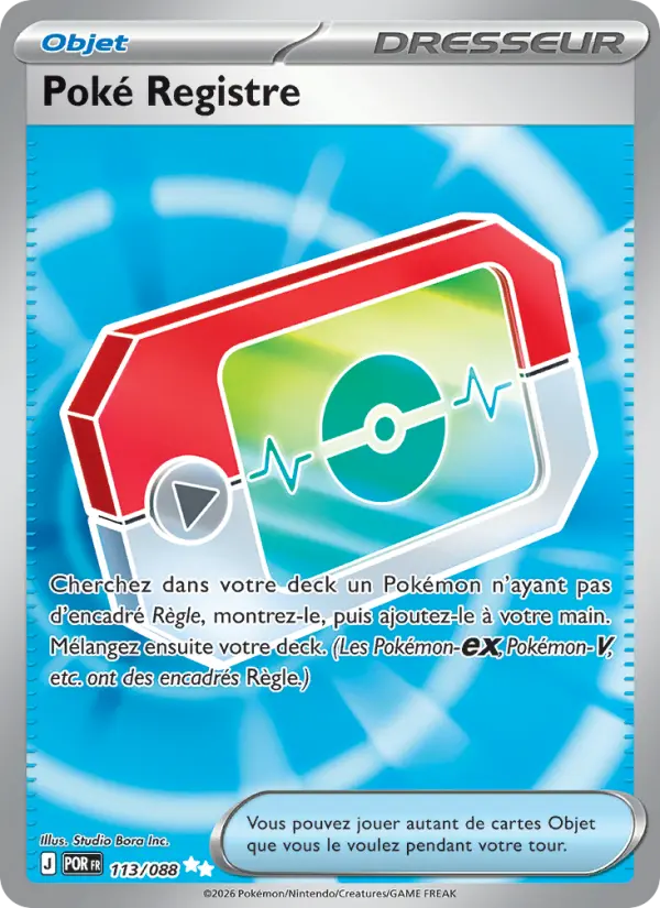 113/088 - Poké Registre — Carte Pokémon ME03 PlayShop