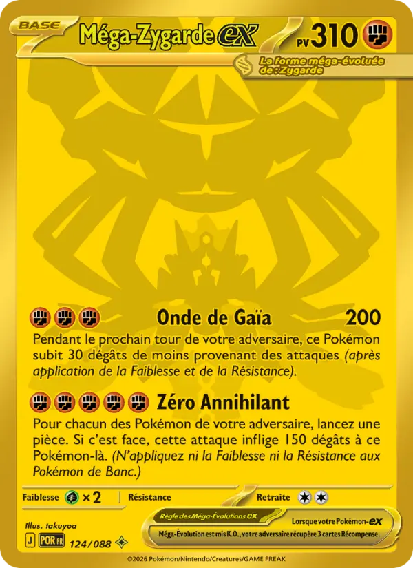124/088 - Méga-Zygarde-ex — Carte Pokémon ME03 PlayShop