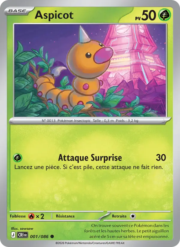 Aspicot — Carte Pokémon 001 Chaos Ascendant