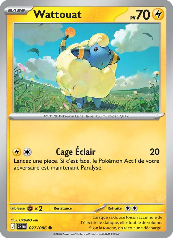 Wattouat — Carte Pokémon 027 Chaos Ascendant