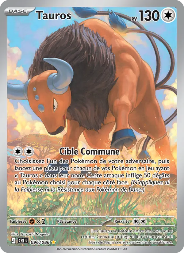 Tauros — Carte Pokémon 096 Chaos Ascendant