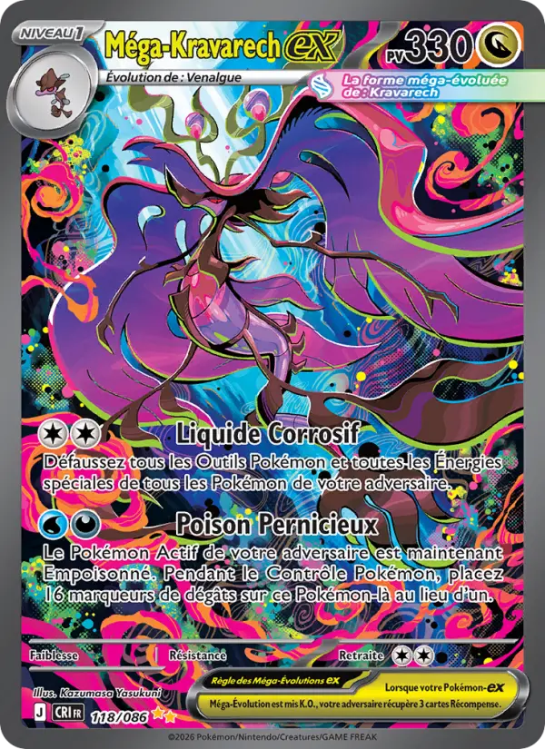 Méga-Kravarech-ex — Carte Pokémon 118 Chaos Ascendant