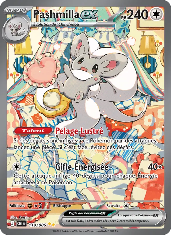 Pashmilla-ex — Carte Pokémon 119 Chaos Ascendant