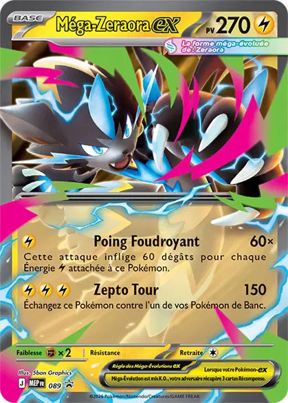 Méga-Zeraora-ex — Carte Pokémon 089 MEP Black Star Promos