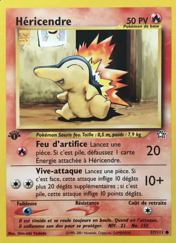 Héricendre — Carte Pokémon 57 Neo Genesis