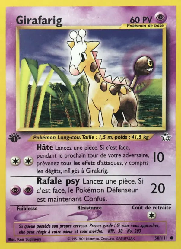 Girafarig — Carte Pokémon 58 Neo Genesis