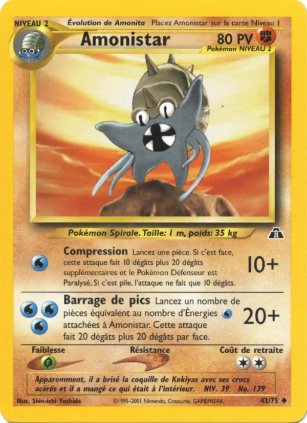 Amonistar — Carte Pokémon 43 Neo Discovery
