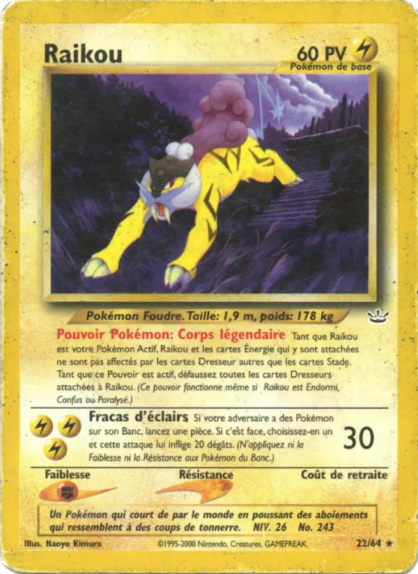 Raikou — Carte Pokémon 22 Neo Revelation