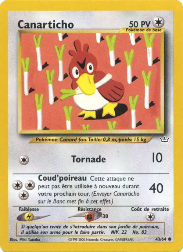 Canarticho — Carte Pokémon 43 Neo Revelation